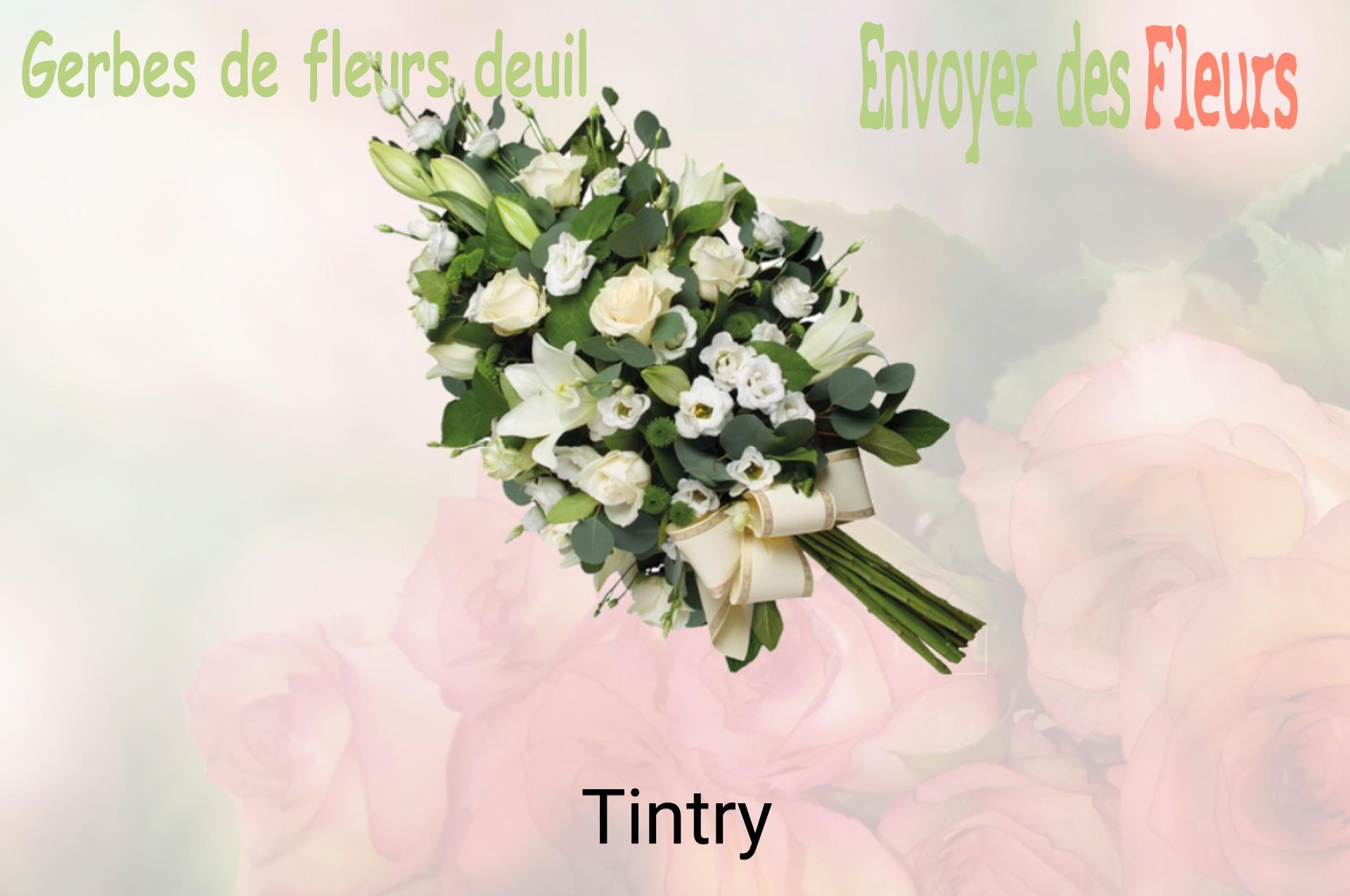 Gerbe de fleurs de deuil livrée à Tintry